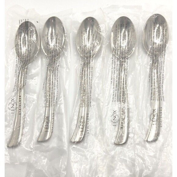 Lenox Simply Fine Twist 5 Piece Teaspoon Set 18/10 Stainless Vietnam New - Picture 9 of 9
